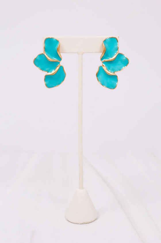Vaughn Petal Fan Earrings - Turquoise