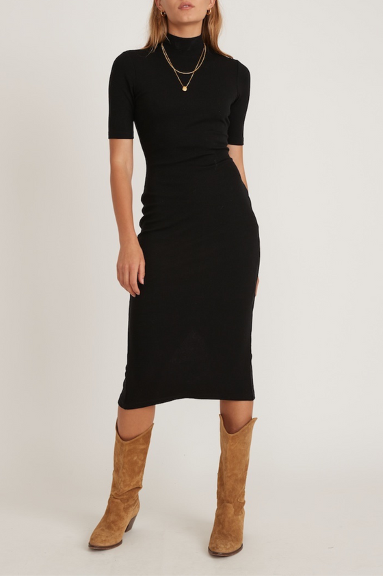 Lexi Rib Mock Neck Dress