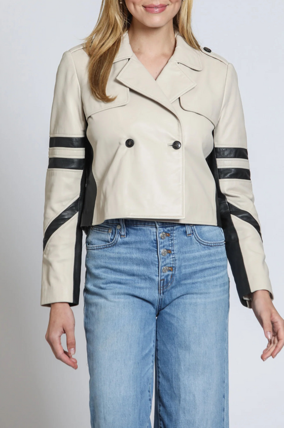 Combo Cropped Leather Trench