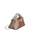 Estela Taupe Velvet Top Handle Bag