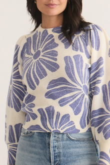  Printed Alma Puff Sleeve Sweater