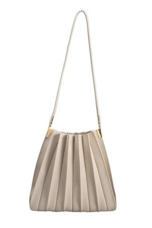  Carrie Bone Pleated Vegan Shoulder Bag