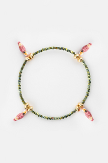  Pink Cockatoos Hematite Beads Bracelet