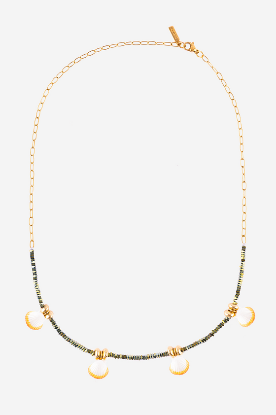 Hematite Beads Shells Necklace