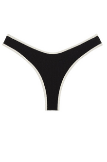  Black (Cream Binded) Terry Rib Lulu Bikini Bottom