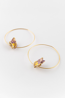  Figs & Flowers Butterfly Hoop Earrings