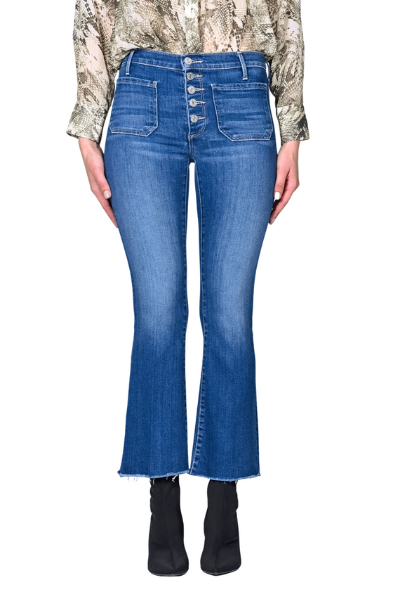 Angelina Patch Pocket Flare Jeans