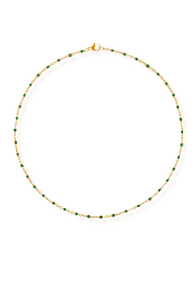  Evie Green Dainty Enamel Beaded Necklace