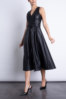  Honoria Vegan Leather Midi Dress