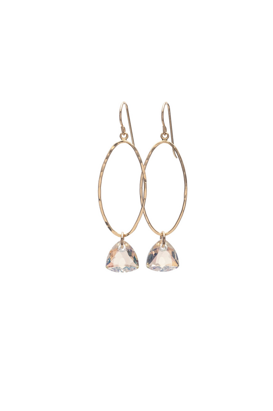 Trillion Cut Oval Drop Earrings