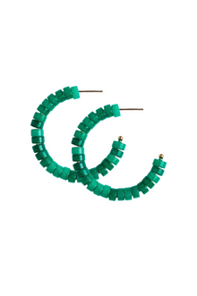  Green Beaded Candy Statement Hoop Earring