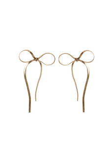  Maxi Gold Duster Bow Earrings