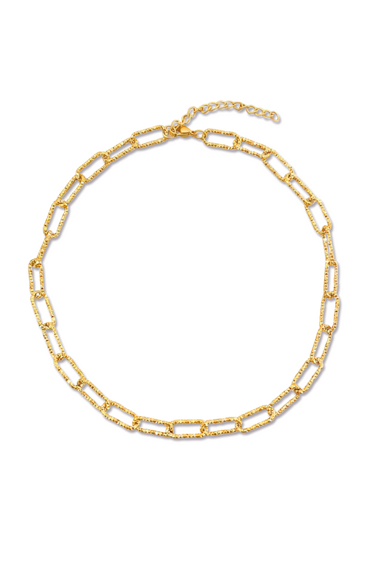 Fabiola Textured Paper Clip Chain Necklace