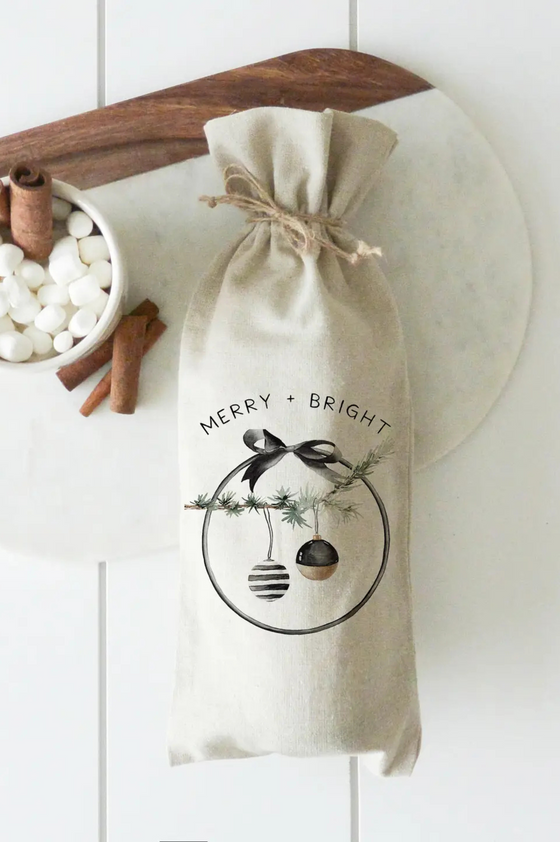 Merry & Bright Wine Bag