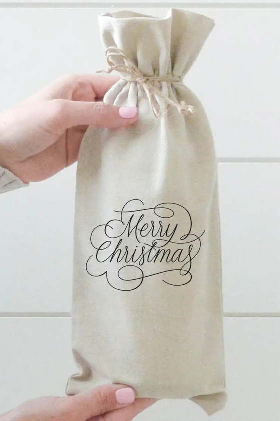 Merry Christmas Wine Bag