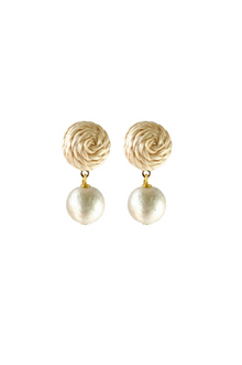  Grace Cotton Single Pearl Earrings