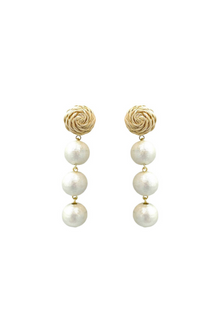  Grace Cotton Triple Pearl Earrings