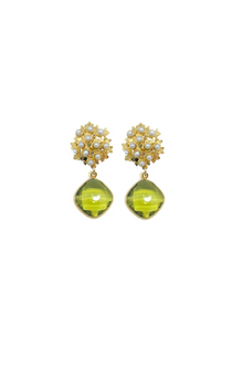  Jardin Hydrangea Moss Peridot Earrings