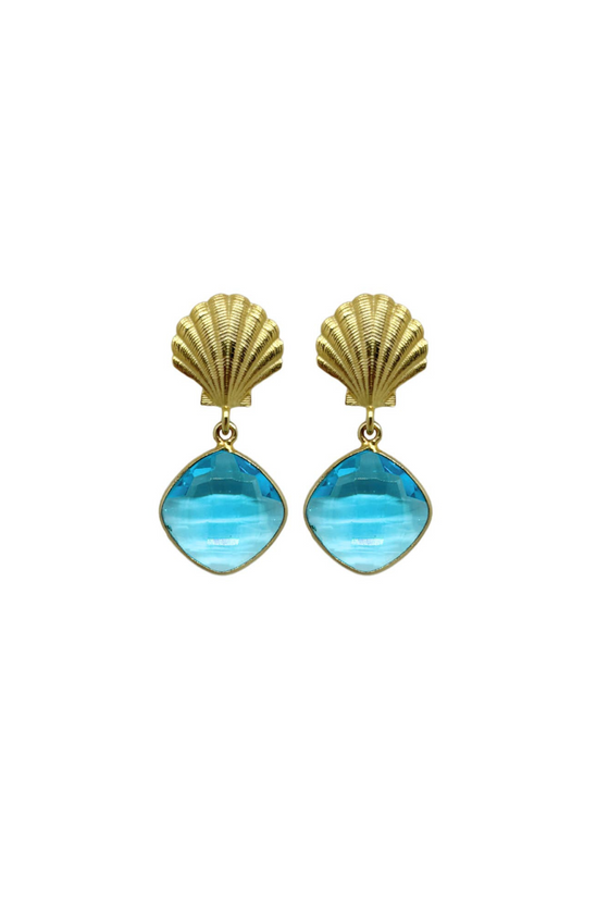 Ocean Aqua Quartz Drop Earrings