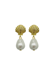  Ocean Single Cotton Pearl Teardrop Earring