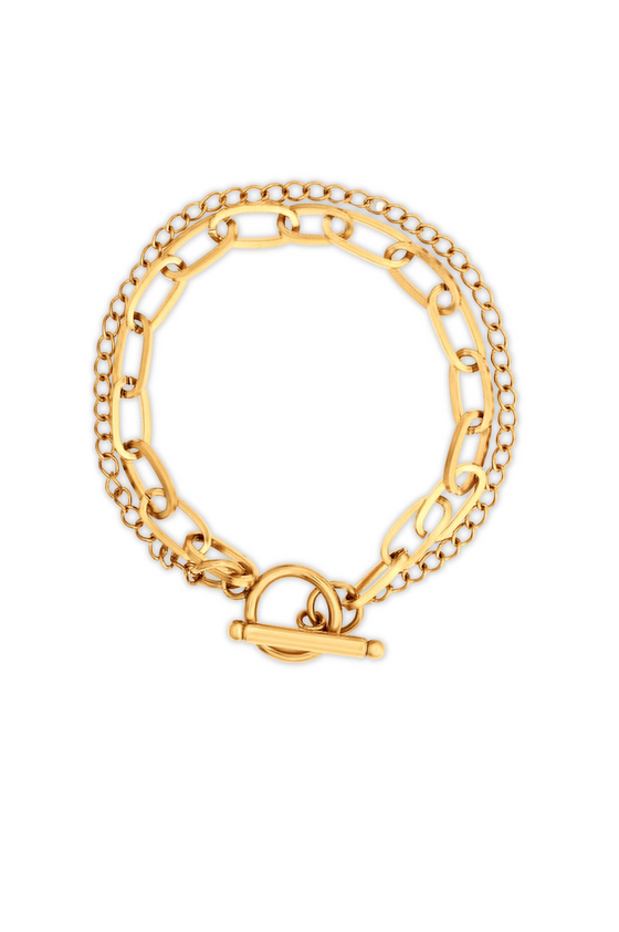 Arden Double Chain Toggle Bracelet