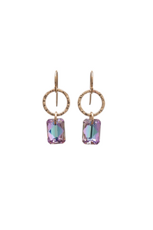  Deco Earrings- Gold, Vitrail