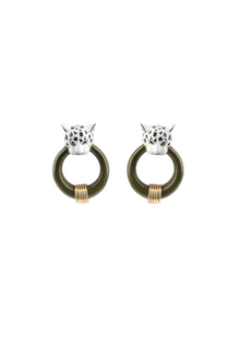  Bitting White Leopard Loop Earring