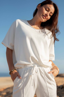  Frenchie Raw Edge V-Neck