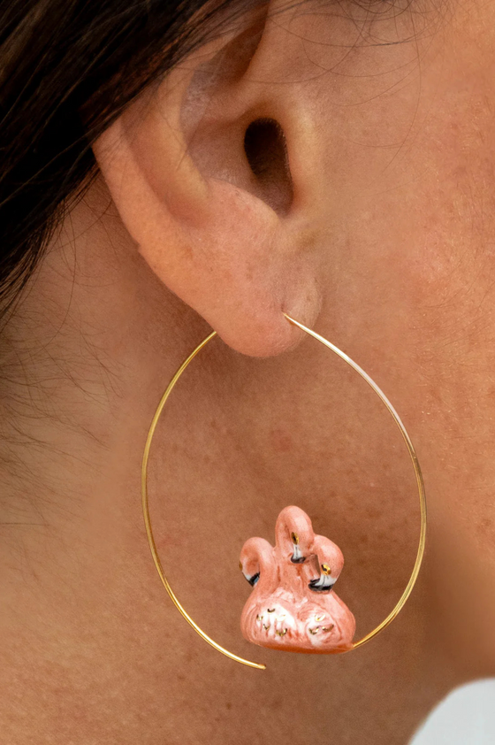Flamingos Hoop Earring