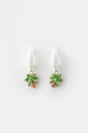 Palm Tree White Hoop Earring