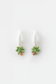  Palm Tree White Hoop Earring