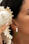 Palm Tree White Hoop Earring