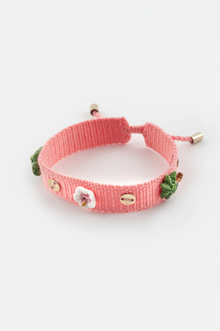  Pink Braided Charm Bracelet