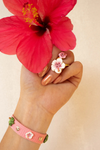 Pink Braided Charm Bracelet