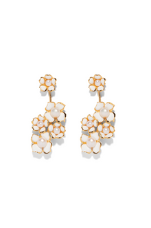 Falling White Earrings