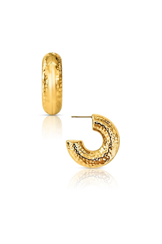 Kirby Hammered Tube Hoop Earring