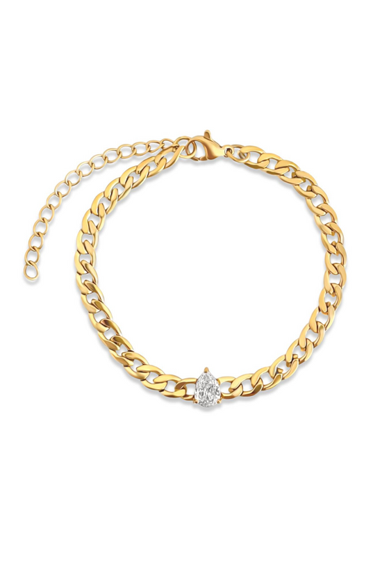 Skylar Pear Chain Bracelet