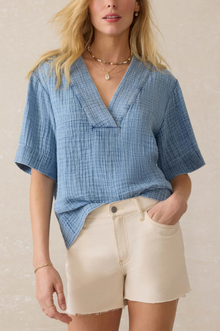  Dune Cotton Gauze Short Sleeve Popover