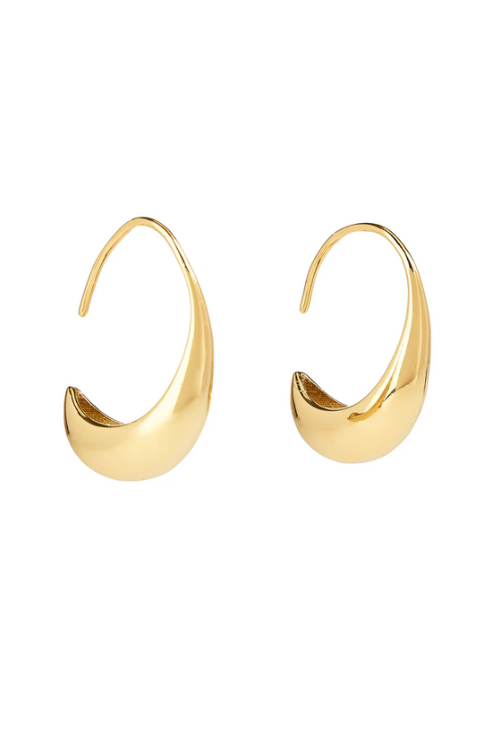Small Modern C Shaped Curved Hoop Earrings