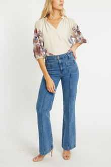  Zara Woodblock Bloom Top