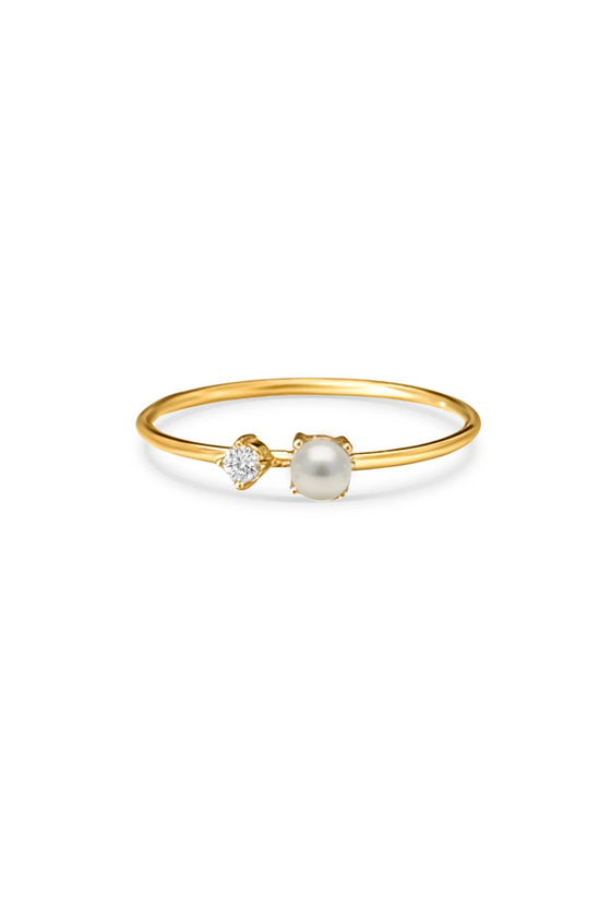Enza Pearl Stone Ring