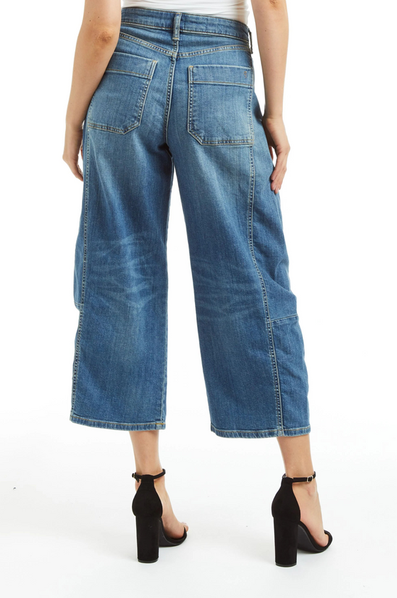 High Rise Barrel Crop Jean