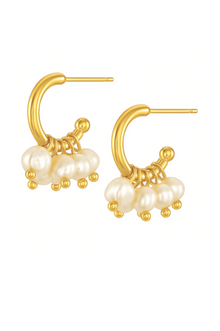  Chara Mini Hoop Pearl Earring