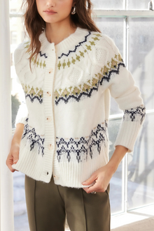  Astrid Fair Isle Cardigan Sweater