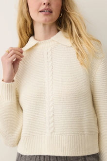  Everly Cable Knit Sweater Polo