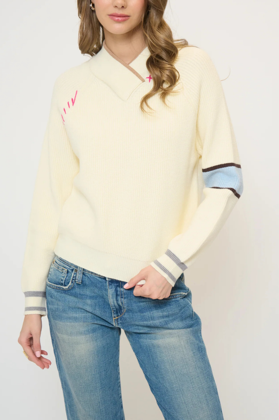 Parker Crossover Neck Sweater