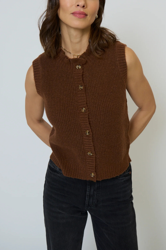 Olivia Ruffle Sleeveless Cardi