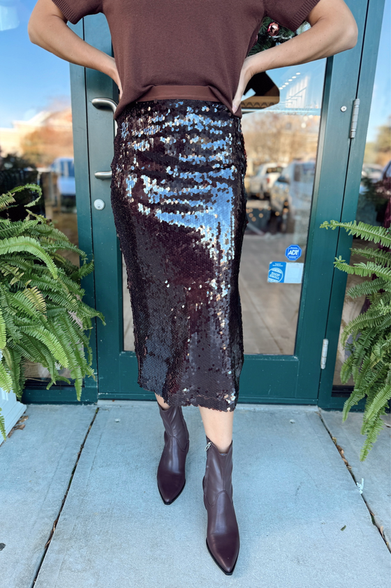 Sequin Midi Skirt
