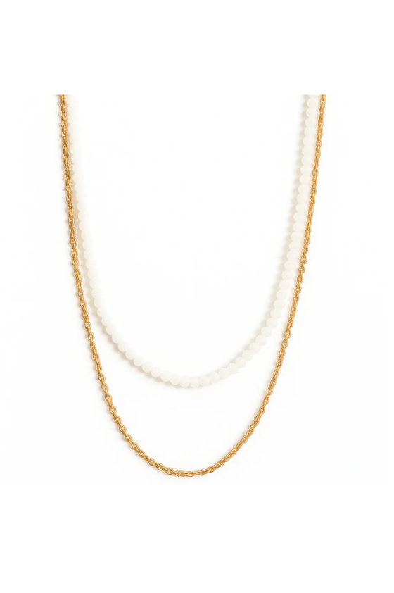 Brisa Double Chain Beaded Necklace