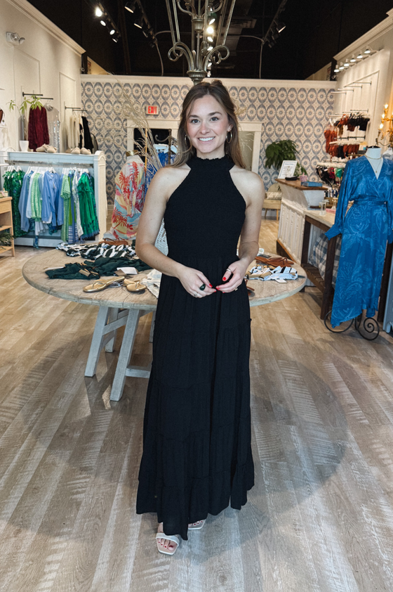Brushed Cotton Halter Maxi Dress – Très Bleu Boutique